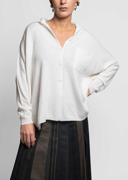 Cardigan Polo Cashmere - Blu