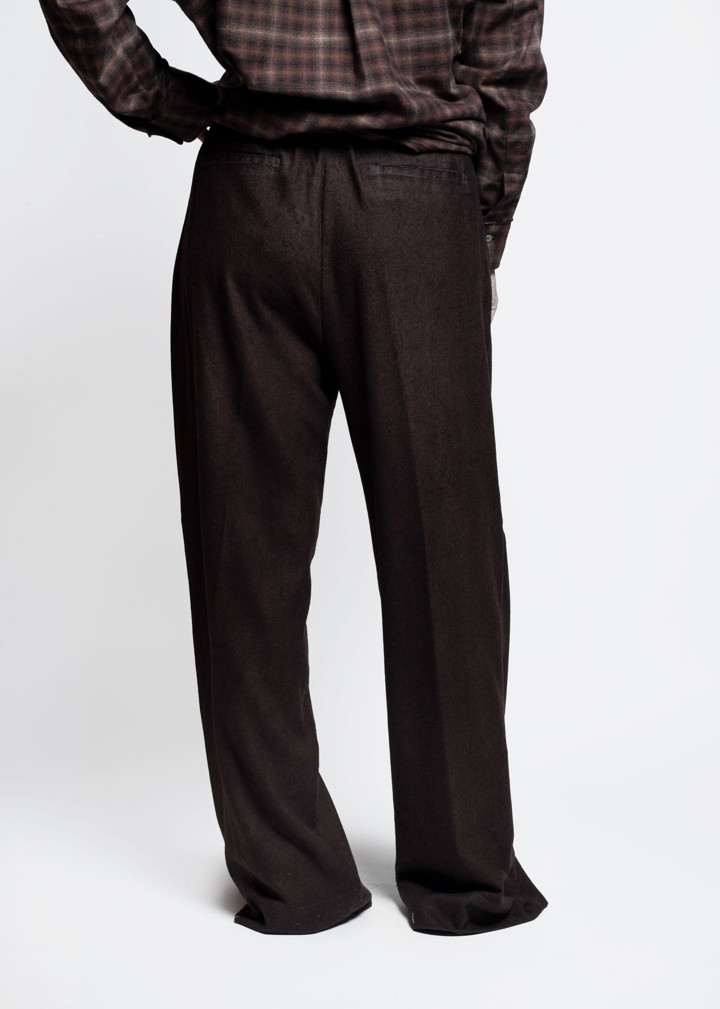 Washed Effect Pants - Marrone