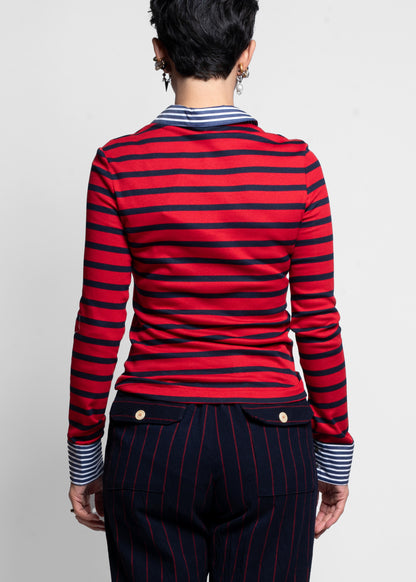Striped Polo Shirt - Blu/rosso