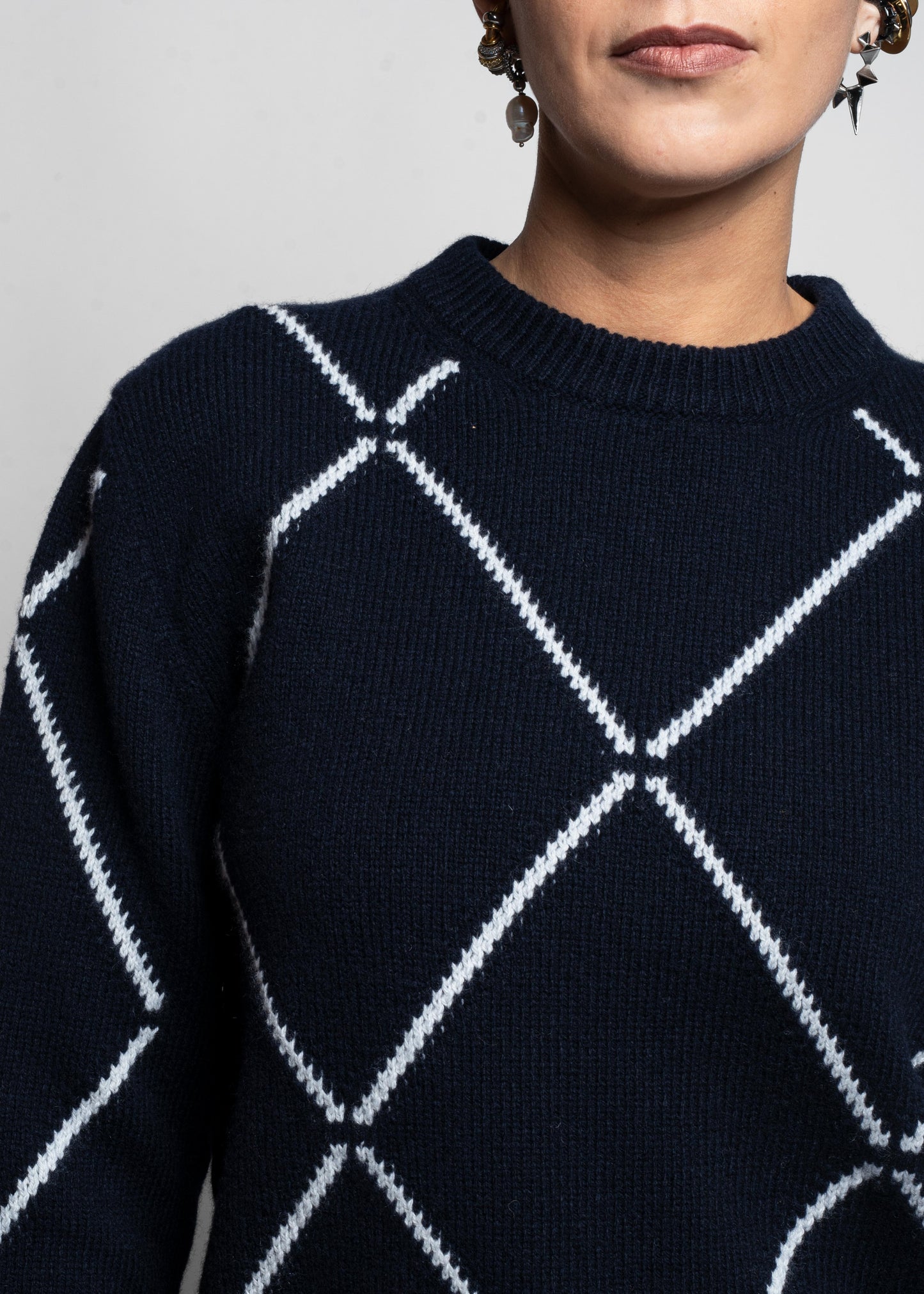 Boxy Wool-Cashmere Sweater - Blu