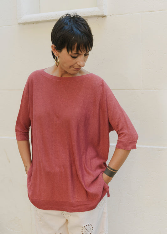 Boat Neck Oversized Sweater - Curcuma