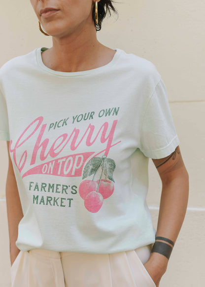 Cherry T-shirt - Misty Jade